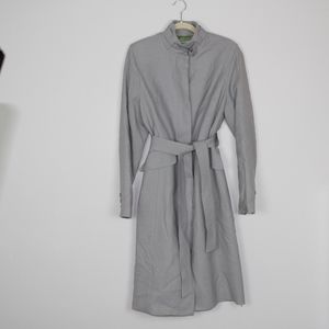 Gene Meyer Gray Long Coat with Green Lining